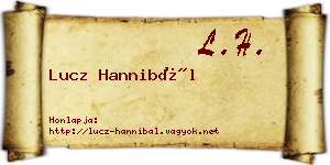 Lucz Hannibál névjegykártya